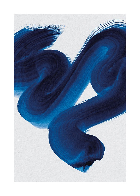 Blue Squiggle Poster / Abstract wall art at Desenio AB (13663)