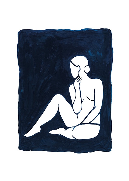 Woman in Blue Poster / Minimalist Art at Desenio AB (13665)