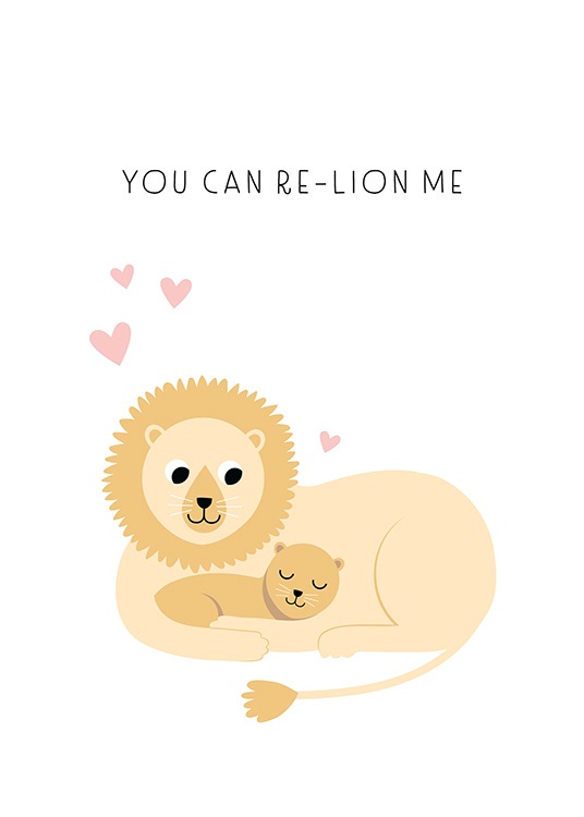 Re-lion me Poster / Animal illustrations at Desenio AB (13714)