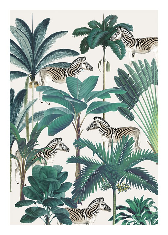 Royal Botanical Zebras Poster / Wild animals at Desenio AB (13734)