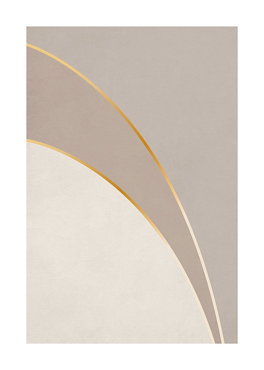 Graphic Golden Curves Poster / Graphical at Desenio AB (13762)