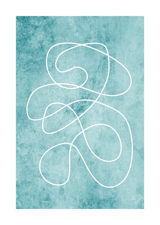 Abstract Teal Art Poster