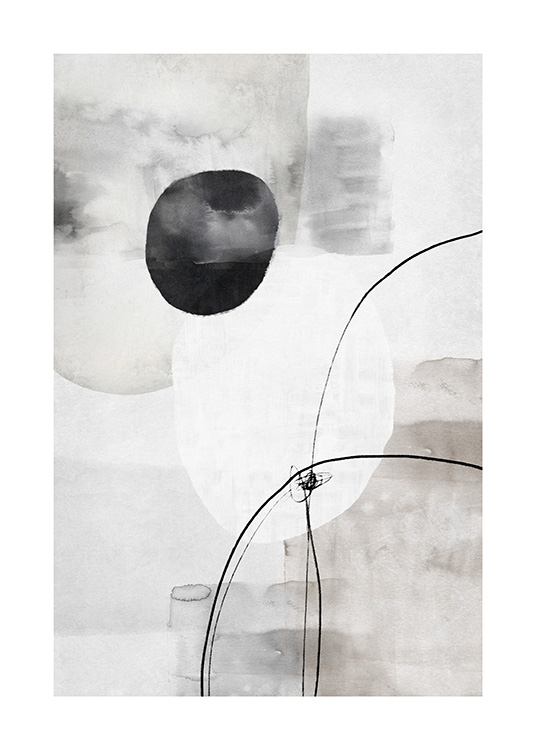  – Abstract shapes in grey, black and white