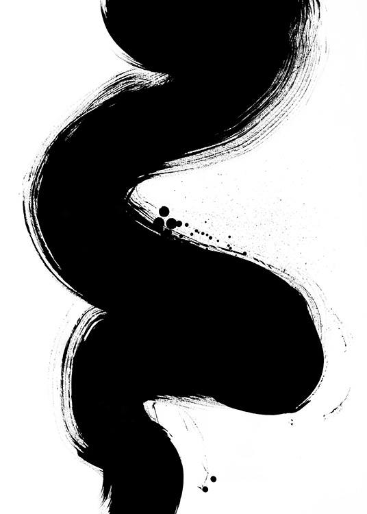 Black Paint Strokes No1 Poster / Abstract wall art at Desenio AB (13817)