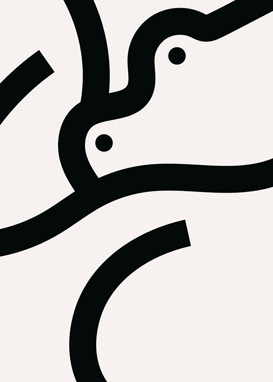  – Graphical illustration in beige and black of abstract boobs