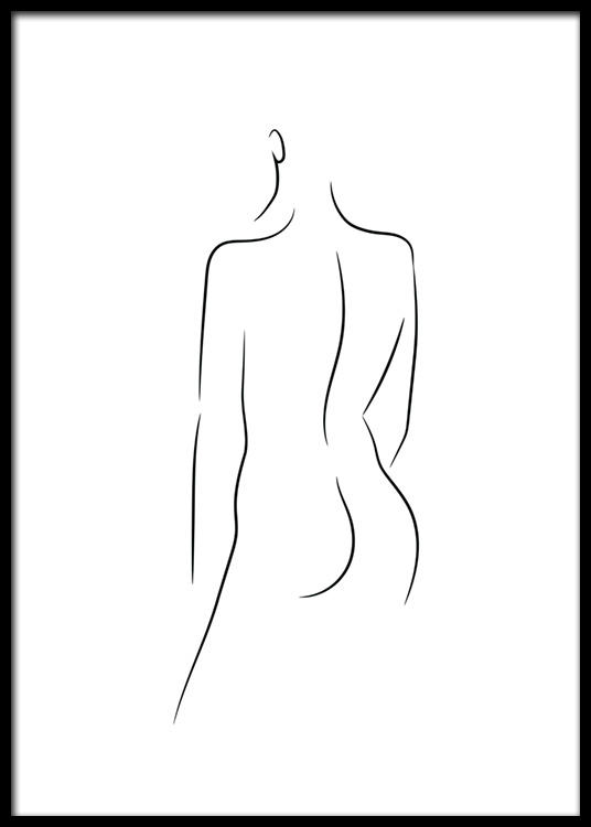 Woman Line Art Poster - Line art body - Desenio.com