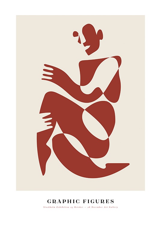  - Graphical illustration in beige and red of an abstract body