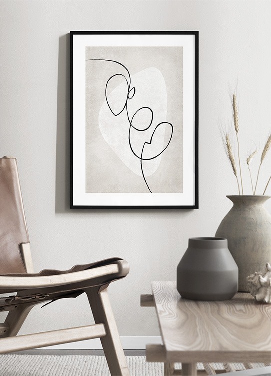 Artful Lines No1 Poster Swirling Line Desenio Com