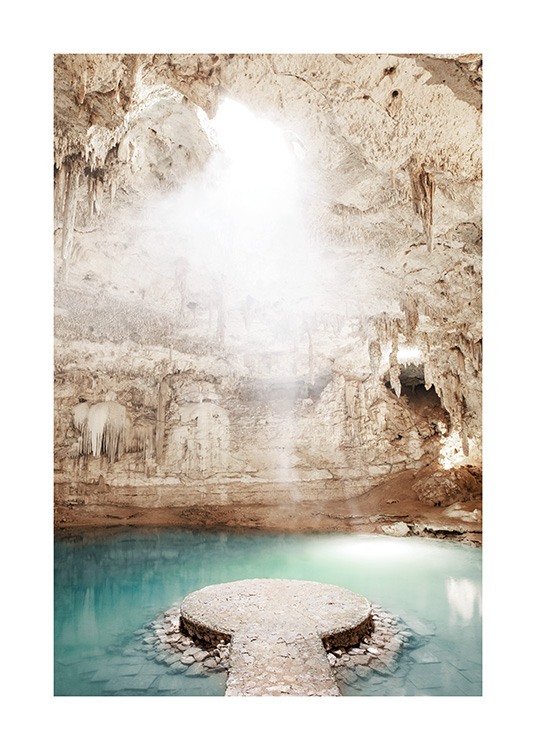  – Photograph of sunlight shining through into a cave