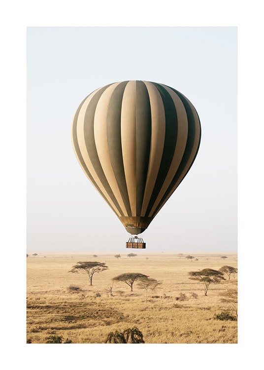  – Photograph of a striped air balloon above a savannah