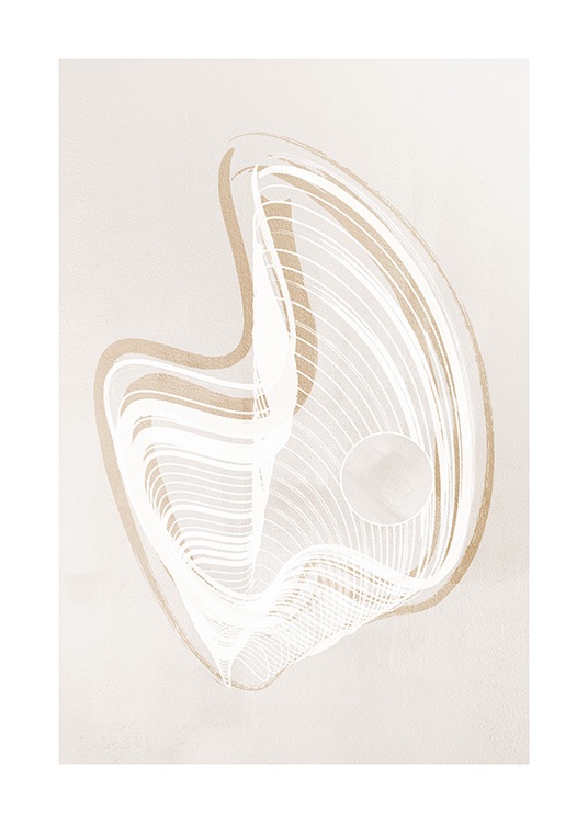  – Abstract illustration of a shape in white and beige