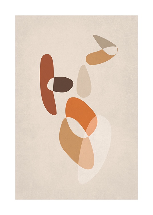  – Graphic illustration of an abstract body made up of brown and orange shapes