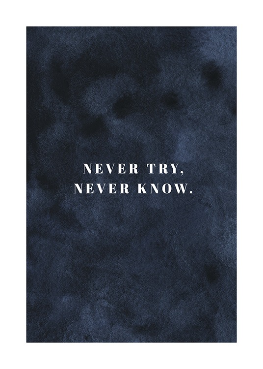 Never Try Never Know Poster - Quote print - Desenio.com