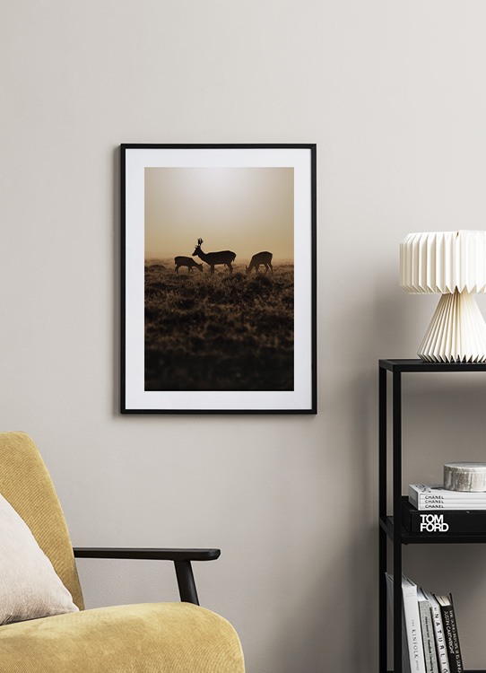 Deer In Bushy Park Poster Three Deers Desenio Com