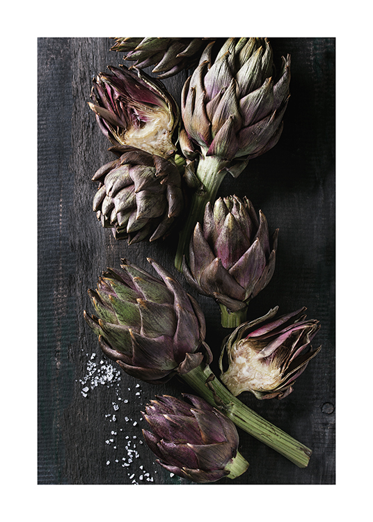 Artichokes And Salt Poster - Artichoke bunch - desenio.com