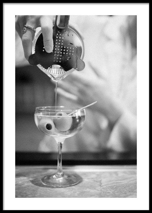 Martini Time Poster Pouring a martini