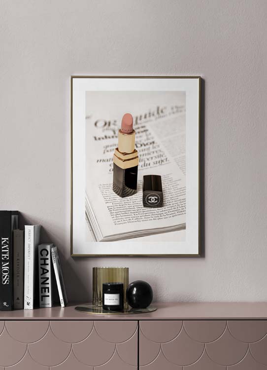 Chanel Lipstick Poster - Pink lipstick - desenio.com