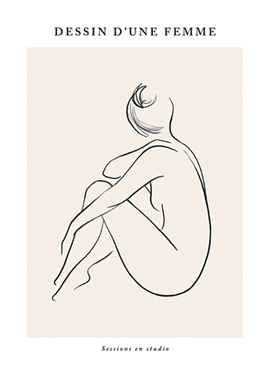 Dessin D Une Femme No1 Poster Naked Woman Desenio Com