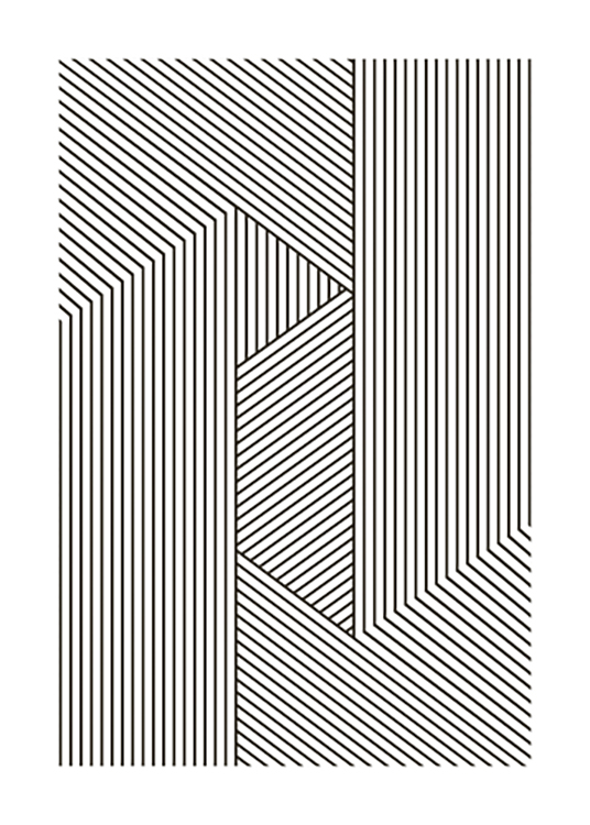  – Illustration with abstract, black lines on a white background forming an optical illusion
