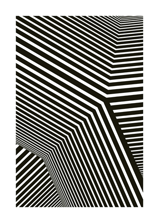  – Illustration with lines in black on a white background, creating an optical illusion
