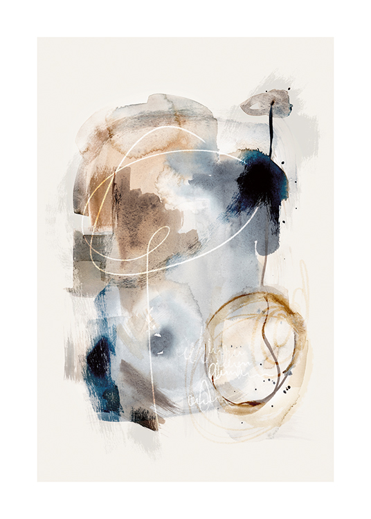 Abstract Watercolor Brushes No12 Poster