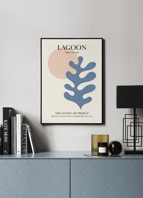 Lagoon No3 Poster Blue Coral Desenio Com
