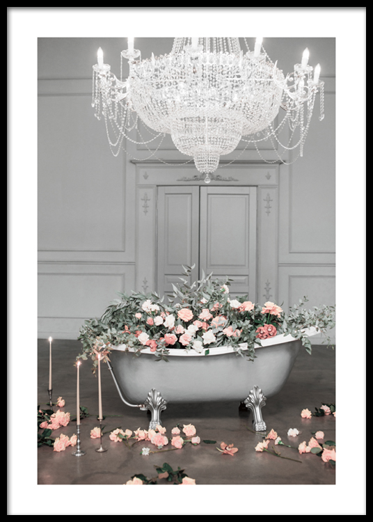 Bathtub Full Of Roses Poster Flowers in bathtub