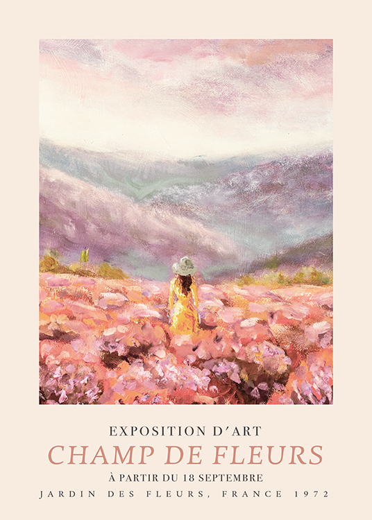 Champ De Fleurs Poster Pink Flower Field Desenio Com Champ De Fleurs Poster Pink Flower Field Desenio Com