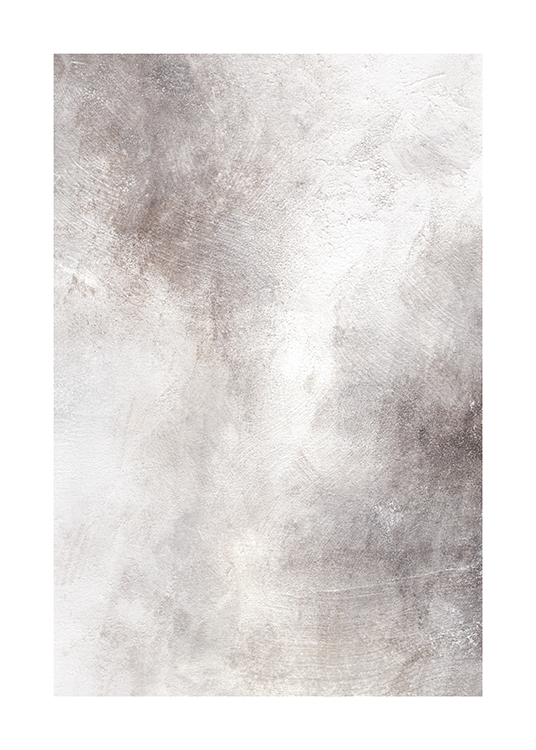  – Painting with abstract design in various shades of grey with white details