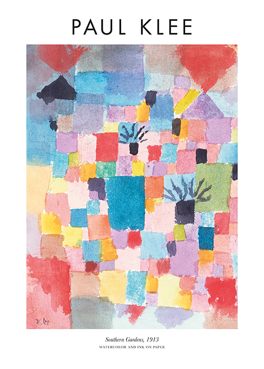  – Painting with abstract squares and shapes in various colors