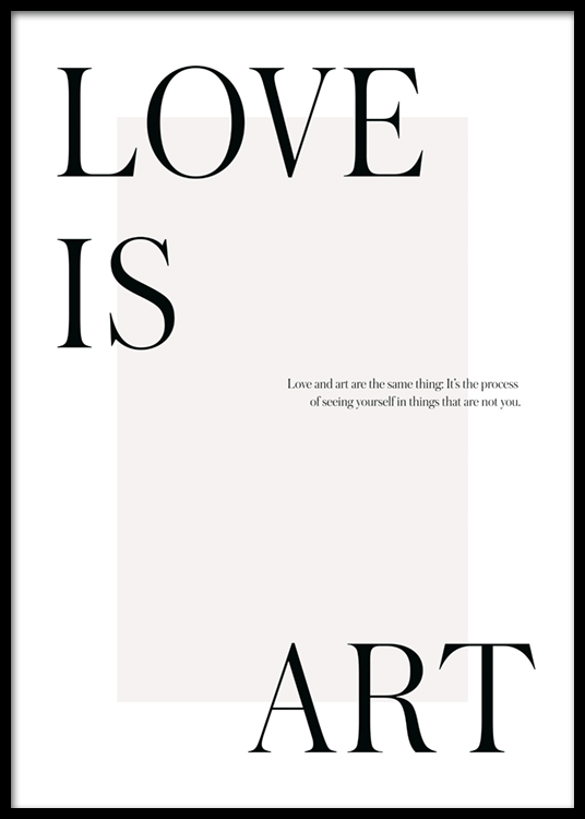 Love is Art Poster Love is art quote