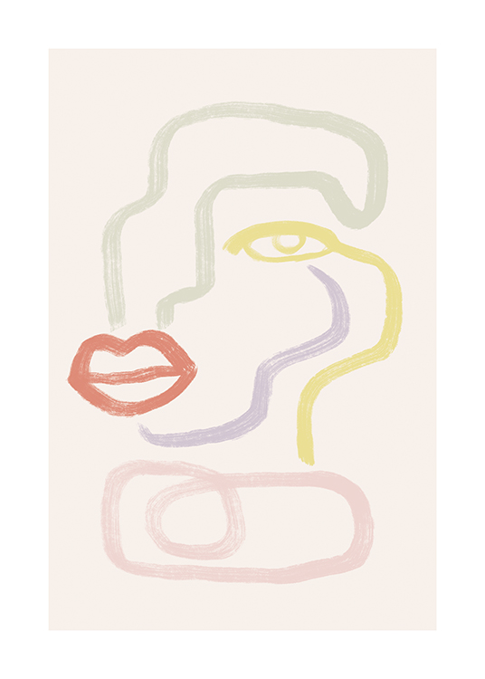  – A line art drawing in on-trend pastel shades
