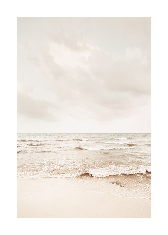 – An image of a calm beach on a cloudy day