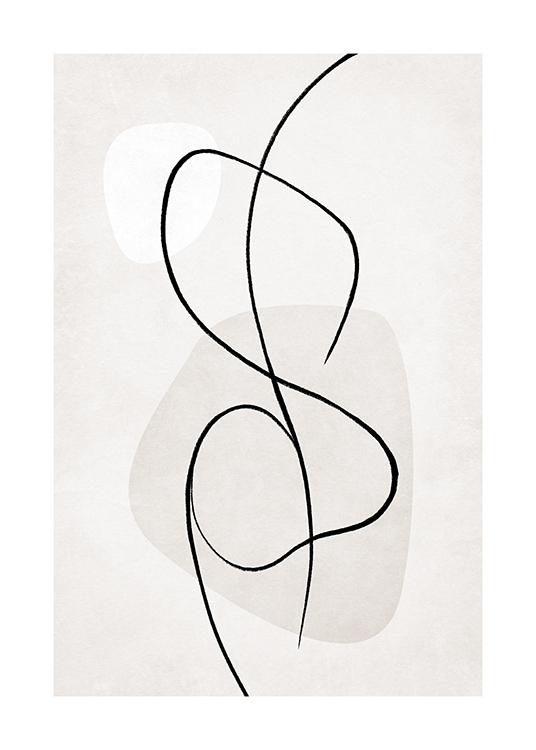  – Abstract line art illustration with a body drawn in black against a light grey background