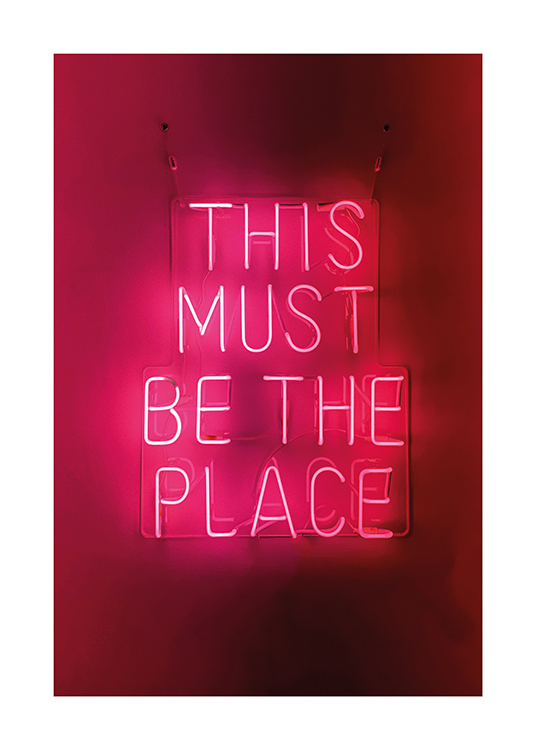  – Photograph of a neon sign with the text 
