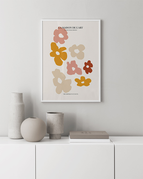 the floral cut outs poster cut out flowers desenio com