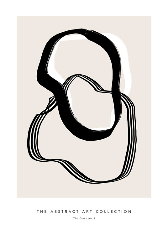 – Abstract print with monochrome lines in beige background