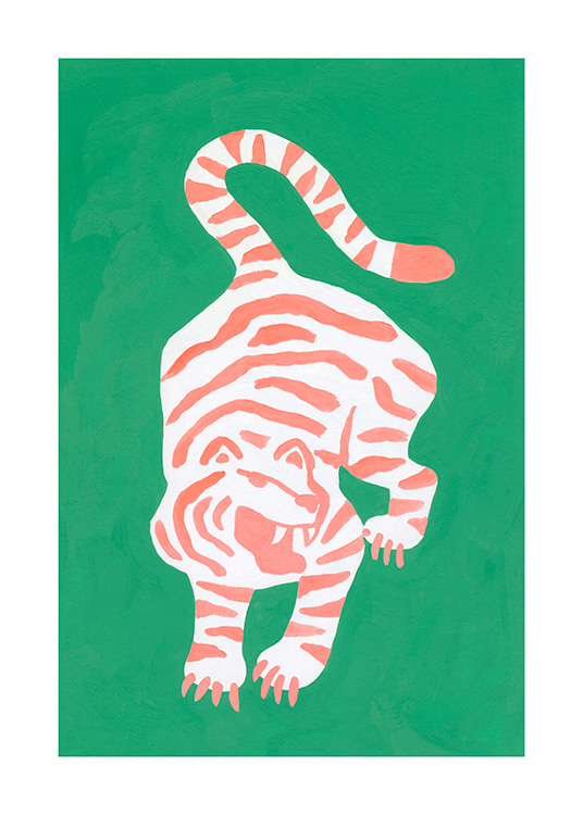 – Hand-painted print of a tiger