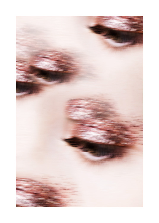 – Art print of eyes with glitter eyeshadow