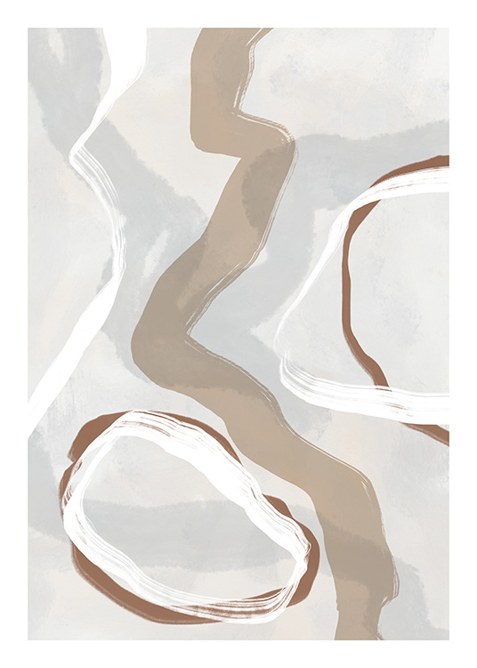 – Brown/beige abstract art print
