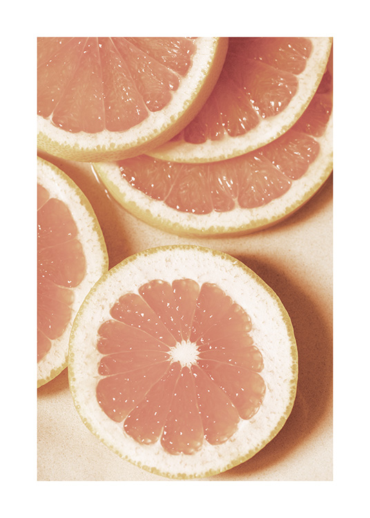 – Kitchen wall art of sliced grapefruit