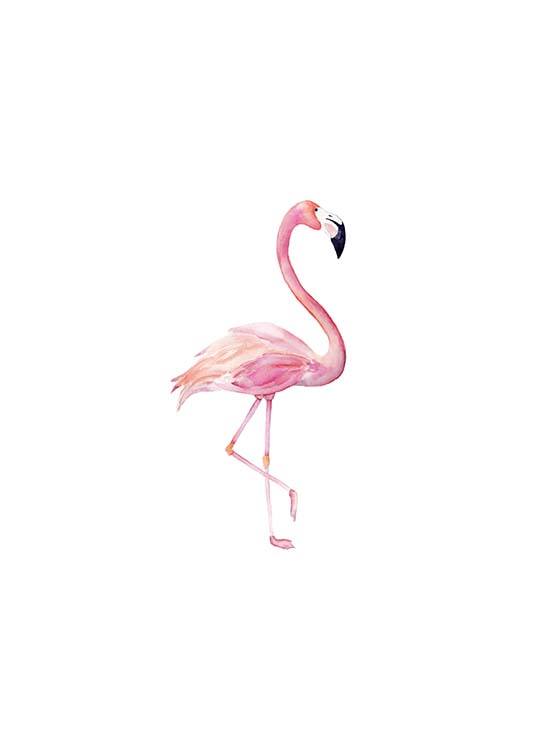 Flamingo Aquarelle  Poster / Kids posters at Desenio AB (2222)