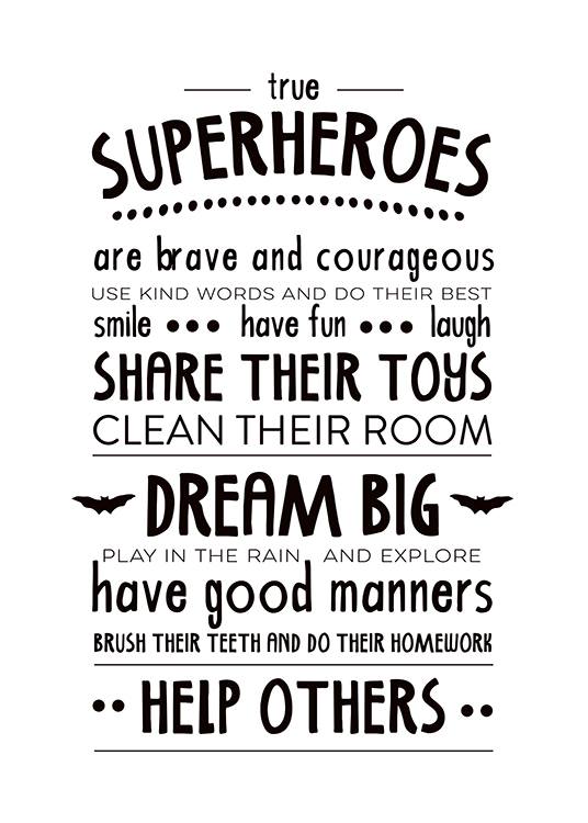 Rules Of A Superhero  Poster / Kids' posters at Desenio AB (2263)