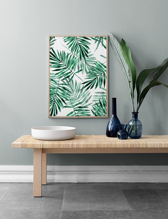 Palm Leaves Pattern Poster