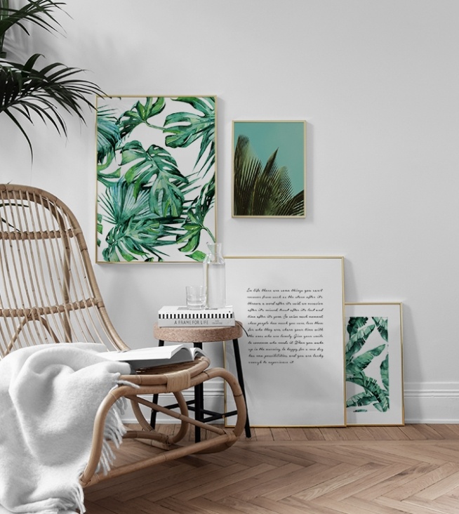 Tropical Leaves Pattern Poster