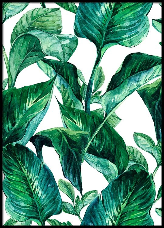 Green Leaves Pattern Poster