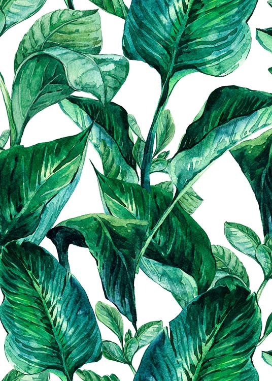 Green Leaves Pattern Poster