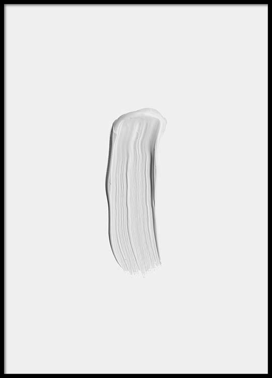 White Paint Stroke Poster
