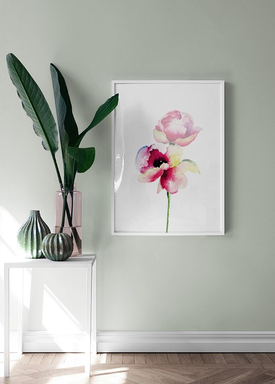 Watercolor Flower One Poster