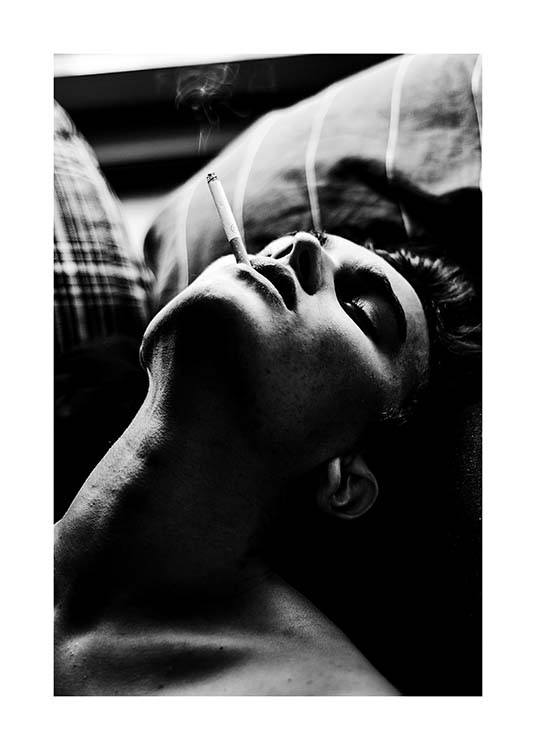 Smoking In Bed Poster / Black & white at Desenio AB (2959)